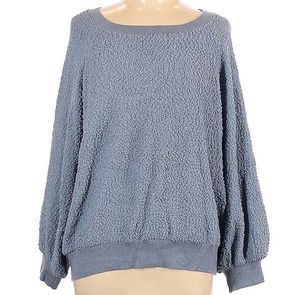 Rag Poets Size L Pullover sky blue sweater /sweatshirt comfy and fleece - Picture 1 of 5